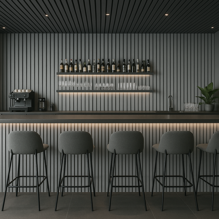 Slatted Wood Veneer Acoustic Panels
